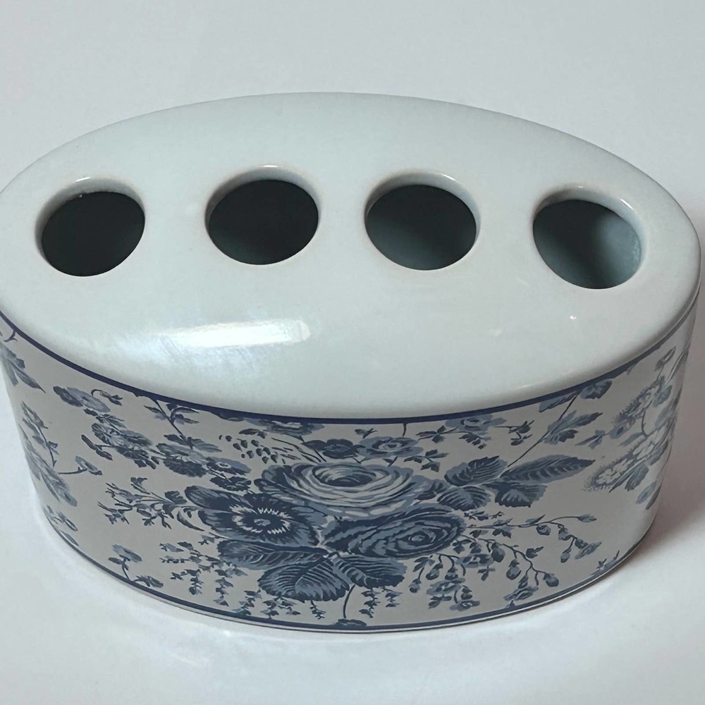 TOMMY HILFIGER BLUE‎ VICTORIAN FLORAL (1PC) TOOTHBRUSH HOLDER - Picture 5 of 9